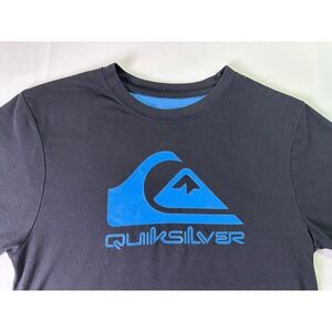 Quiksilver Loungewear Shirt Black Blue Logo Mens Size Small S Soft‎ Surf Beach